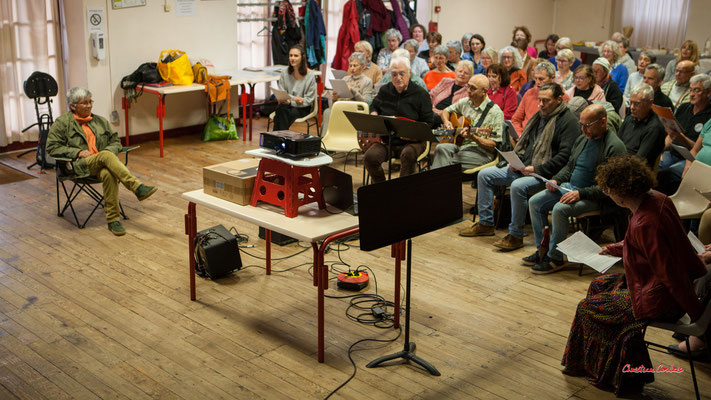 Les Choraleurs invitent Nathalie Aubin à fêter ses 60èmes arpèges. Lundi 15 mai 2023, Quinsac. Photographie © Christian Coulais