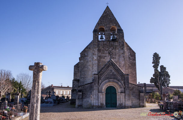 L'église Saint-André, XIIème siècle, par Christian Coulais. Cénac d'aujourd'hui. 10/02/2018