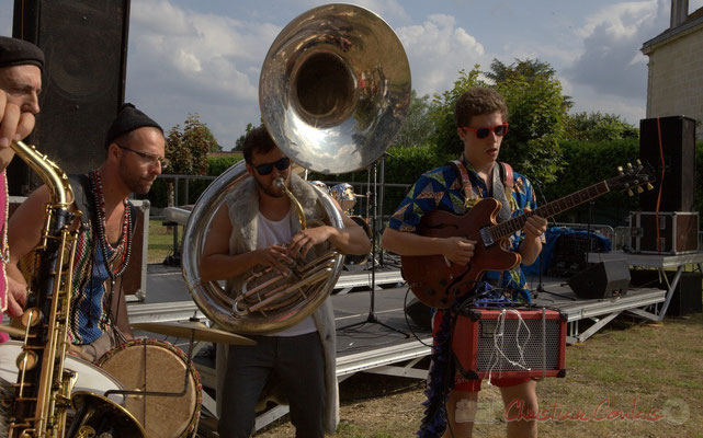 Elephant Brass Machine, Ludovic Lesage, Damien Bachère, Thomas Boudé. Festival JAZZ360 2015, Cénac, 12/06/2016