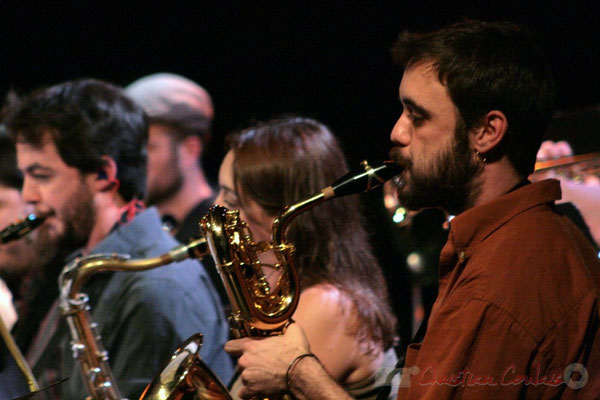 Saxophoniste baryton, Big Band du Conservatoire Jacques Thibaud, section MAA-Jazz. Festival JAZZ360 2011, Cénac. 03/06/2011