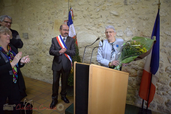 Michel Nadaut, Maire et Suzette Grel, Chevalière de l'Ordre national du Mérite, ancienne enseignante, ancienne Maire, Présidente d'association, 7 février 2015, Le Pout