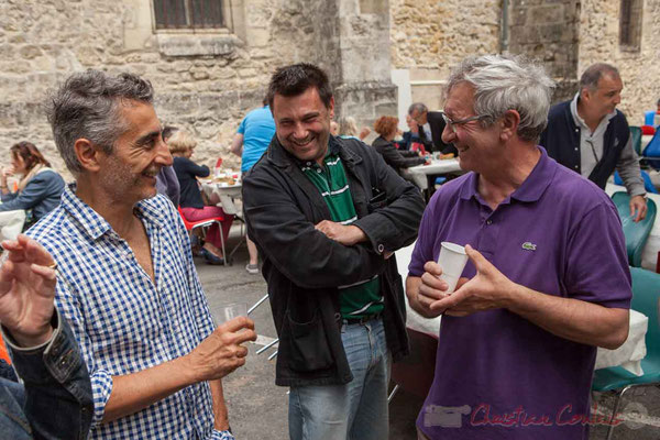 Vincent Michelet, élu à Latresne; Patrick Pérez, Bernard Capdepuy, élus à Quinsac. Festival JAZZ360 2016, Camblanes-et-Meynac, 11/06/2016