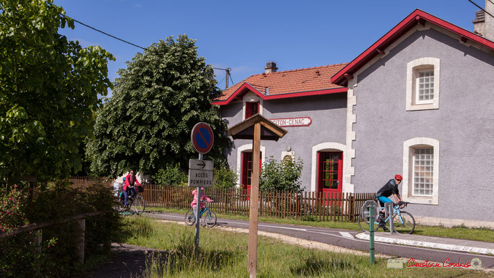 Piste cyclable Roger Lapébie, voie verte des Deux Mers. Gîte intercommunale de la gare de Citon-Cénac. 13/05/2018