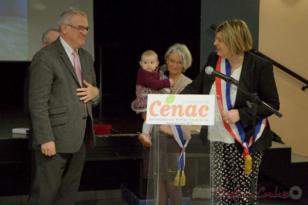 Catherine Veyssy invite Jean-Marie Darmian, Député suppléant de Martine Faure à s'exprimer; Honorariat des anciens Maires de Cénac, vendredi 3 avril 2015