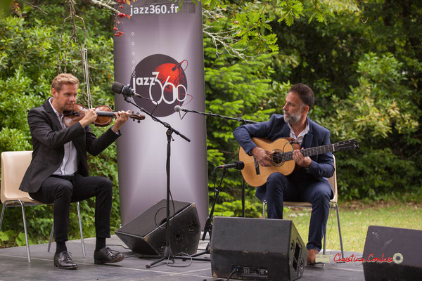 Nicolas Frossard, Nicolas Saez; Nicolas Saez Quartet. Festival JAZZ360, Château Duplessy, Cénac. 10/06/2019