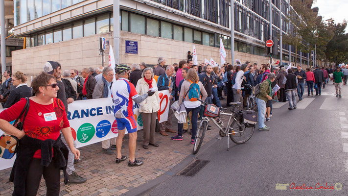 La France insoumise en provenance de la Gironde. Manifestation intersyndicale de la Fonction publique, cours d'Albert, Bordeaux. 10/10/2017