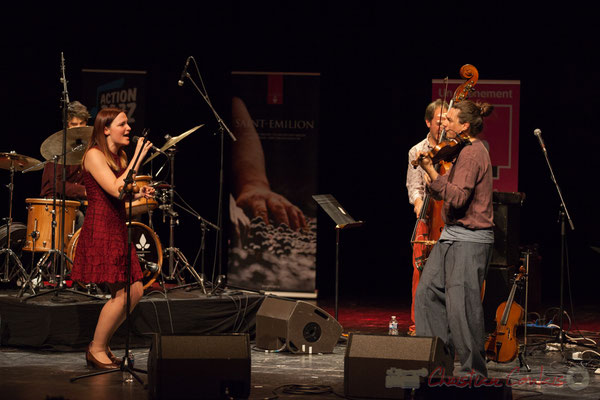 Tom Peyron, Camille Durand, Thomas Julienne, Boris Lamerand, quintet Theorem of Joy. Tremplin Action Jazz 2017. Le Rocher de Palmer