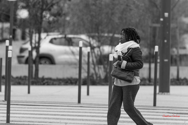 Autour du bassin à flot N°1, Bordeaux. Mardi 27 février 2024. Photographie 400mm © Christian Coulais