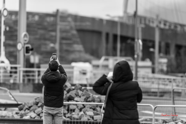 Autour du bassin à flot N°1, Bordeaux. Mardi 27 février 2024. Photographie 400mm © Christian Coulais