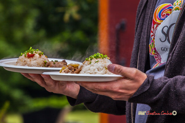 "Hum, quel fumé cette cuisine philippine !" Pique-nique vigneron avec Nicolas Saez Quartet, Festival JAZZ360 2019, Château Duplessy, Cénac, lundi 10 juin 2019