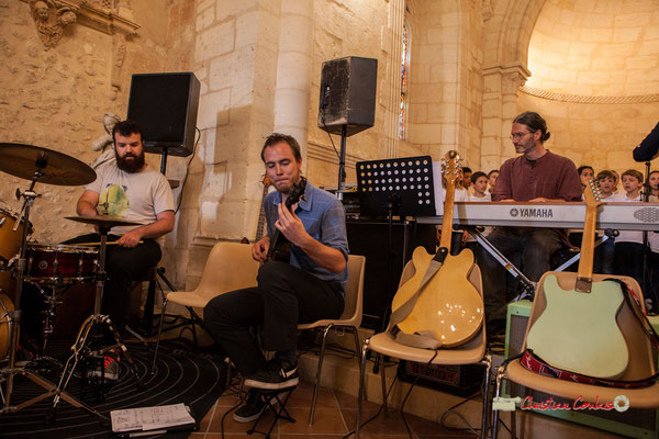 Chorale des CM1 / CM2 de Quinsac accompagnée par la classe Jazz du Collège de Monségur. Festival JAZZ360 2019, vendredi 7 juin 2019.