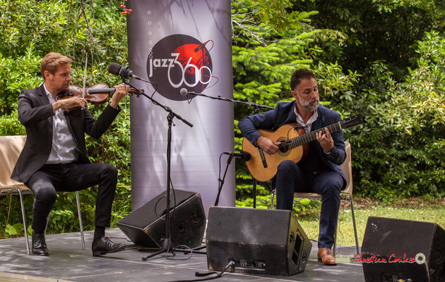 Nicolas Frossard, Nicolas Saez; Nicolas Saez Quartet. Festival JAZZ360, Château Duplessy, Cénac. 10/06/2019