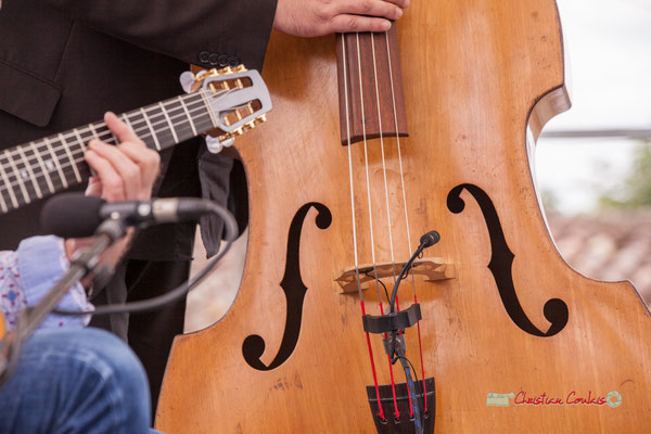 Contrebasse d'Olivier Cherbit; Swing Home Trio. Festival JAZZ3602019, Camblanes-et-Meynac. 08/06/2019