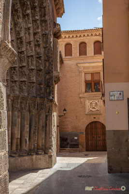 Porte du Jugement et Musée de Tudela, Palais du Doyen (1477). Plaza Vieja, Catedral Santa Maria la Blanca, Tudela, Navarra