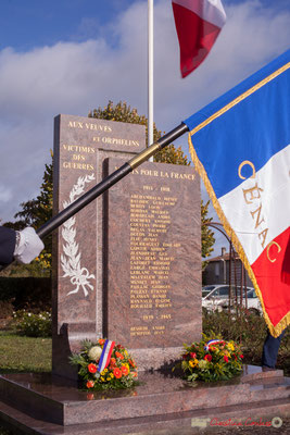 Hommages et commémoration de l'Armistice du 11 novembre 1918 à Cénac, ce samedi 11 novembre 2017.