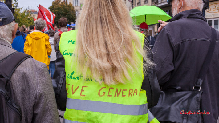 "Gilet jaune / Grève générale" Manifestation intersyndicale, Bordeaux, mardi 5 octobre 2021. Photographie © Christian Coulais