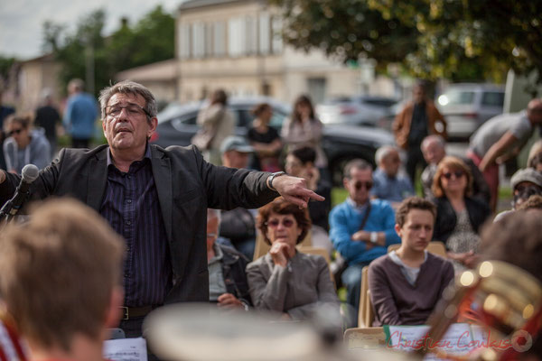Franck Dijeau dirige le Big Band Jazz de l'école de musique de Cenon. Festival JAZZ360 2016, Cénac, 11/06/2016