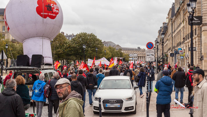 Manifestation intersyndicale, allées de Tourny, Bordeaux, mardi 5 octobre 2021. Photographie © Christian Coulais