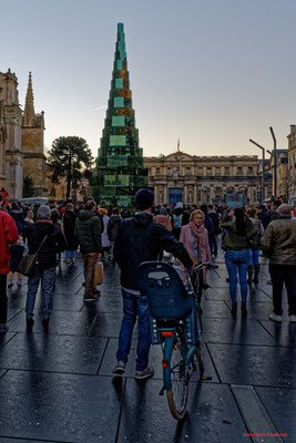 Sapin de verre. Place Pey Berland, Bordeaux. Samedi 18 décembre 2021. Photographie © Jean-Pierre Couthouis