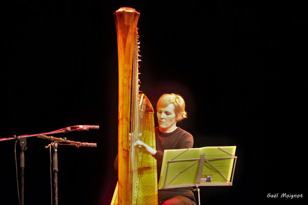 Sandrine Sélinger, harpiste, photographiée par Gaël Moignot. Les Diapasons de l'AMAC, samedi 2 février 2019