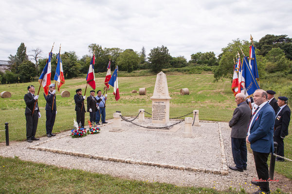 Quatre-vingtième anniversaire du Souvenir et de la Mémoire de la Résistance, stèle de l'abbaye, Blasimon, en présence de Mathilde Feld, députée de Gironde. Dimanche 14 juillet 2024. Photographie © Christian Coulais