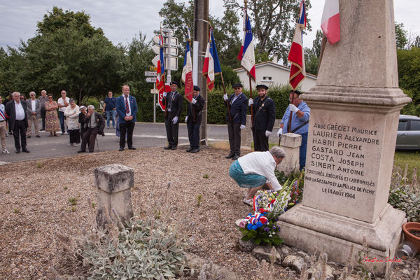 Quatre-vingtième anniversaire du Souvenir et de la Mémoire de la Résistance, stèle de Mauriac. Dimanche 14 juillet 2024. Photographie © Christian Coulais