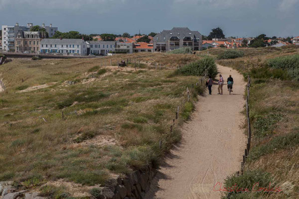 Du haut du promontoire d'observation, Promenade Marie Tsvetaieva. Saint-Gilles-Croix-de-Vie, Vendée, Pays de la Loire