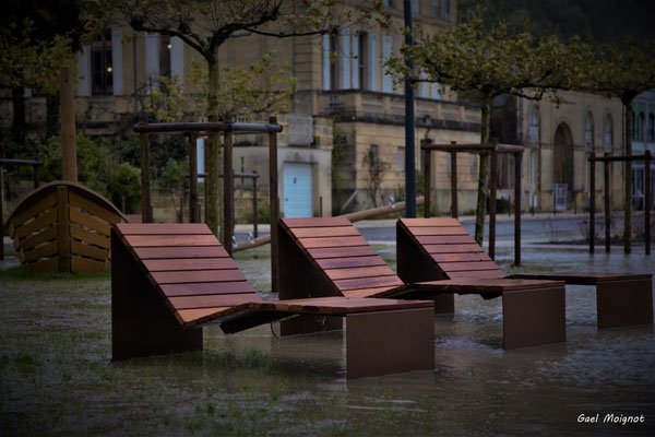 "Relax3" Langoiran, les nouveaux quais inondés. Samedi 14/12/2019. Photographie © Gaël Moignot