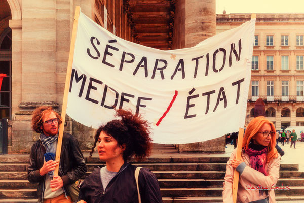 "Séparation MEDEF / Etat" Manifestation intersyndicale, Bordeaux, mardi 5 octobre 2021. Photographie © Christian Coulais