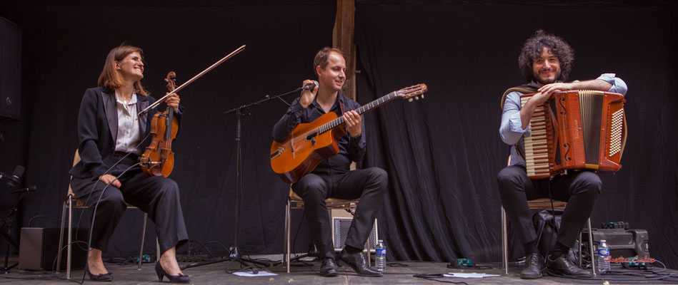 Caroline Bugala, Gaël Rouilhac, Roberto Gervasi; Gaël Rouilhac trio "Waterworks" Festival JAZZ360, samedi 4 juin 2022, Cénac. Photographie © Christian Coulais