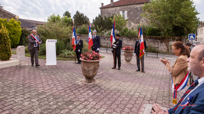 Quatre-vingtième anniversaire du Souvenir et de la Mémoire de la Résistance, en présence de Mathilde Feld, députée de Gironde, Christophe Miqueu, maire de Sauveterre, Jean Favory, président de l'A.N.A.C.R. le 14/07/2024. Photographie © Christian Coulais