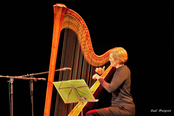 Sandrine Sélinger, harpiste, photographiée par Gaël Moignot. Les Diapasons de l'AMAC, samedi 2 février 2019