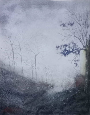 "Invierno en la Comarca" Acuarela - 36x46 cm.