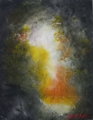 "Tardes de Otoño" Acuarela - 36x46 cm. 