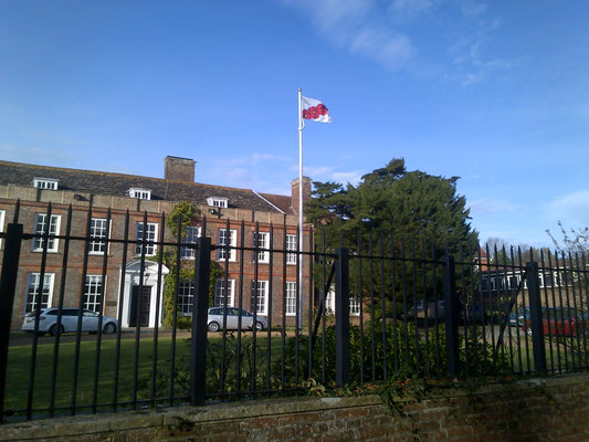 The Poppy Flag flying at Sussex Police HQ Lewes