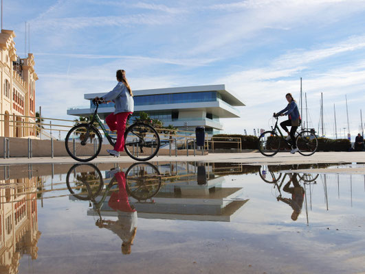 Karin Steffens - Spiegelung der Radfahrerinnen