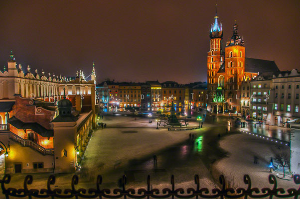 A freezing cold February night in beautiful Krakow, Poland.