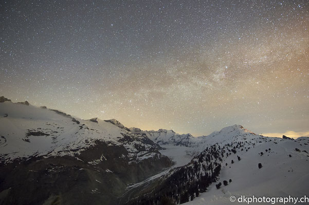 Milchstrasse über Grossem Aletschgletscher (CH). Bild-Nummer: 315