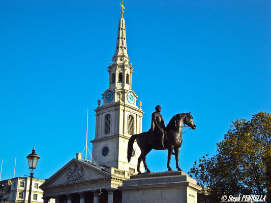 The statue of George IV, Trafalgar Square, London, UK