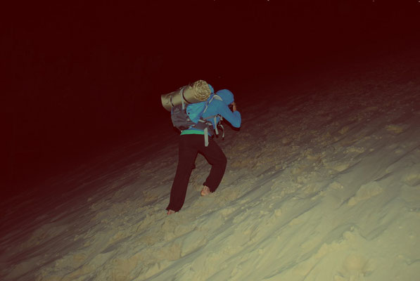 Montée de nuit au sommet de la dune du Pilat ou nous passerons la nuit