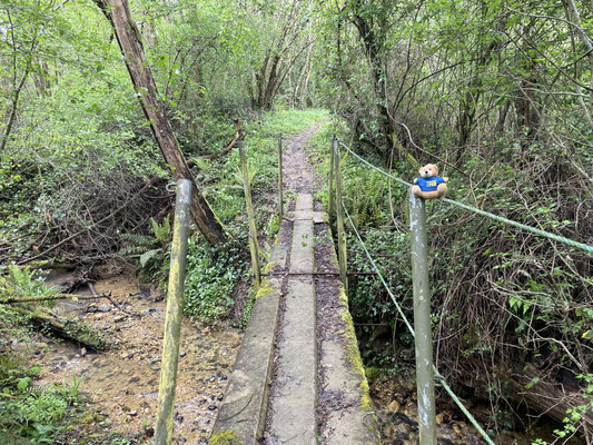 Schmale Brücke, sollen wir dem Geländer vertrauen