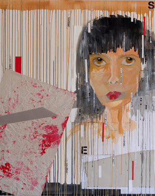 stop the silence - mixed media on canvas