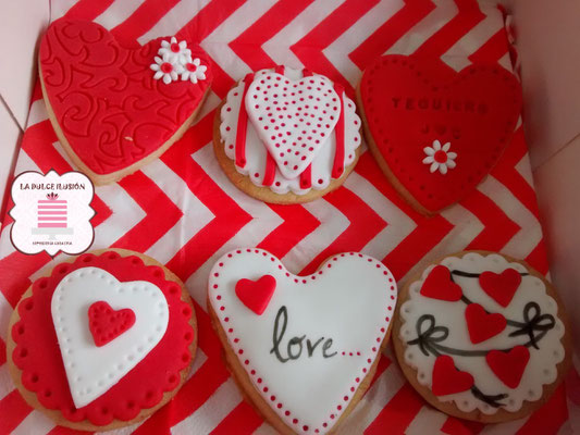 galletas decoradas especial san valentin, repostería día de los enamorados 