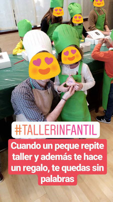 Taller repostería infantil en El Corte Inglés Cartagena, Murcia. Actividad de cocina con niños. Cursos minichef en Cartagena, Murcia. La dulce ilusión talleres de niños y niñas