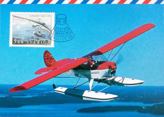 Sweden, 2000 - Maximum Card about Aviation Then and Now, Ultralight Trike