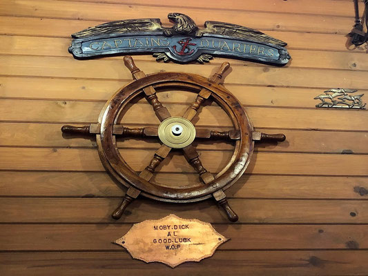 Captain's Steering Wheel and Moby Dick, California, USA