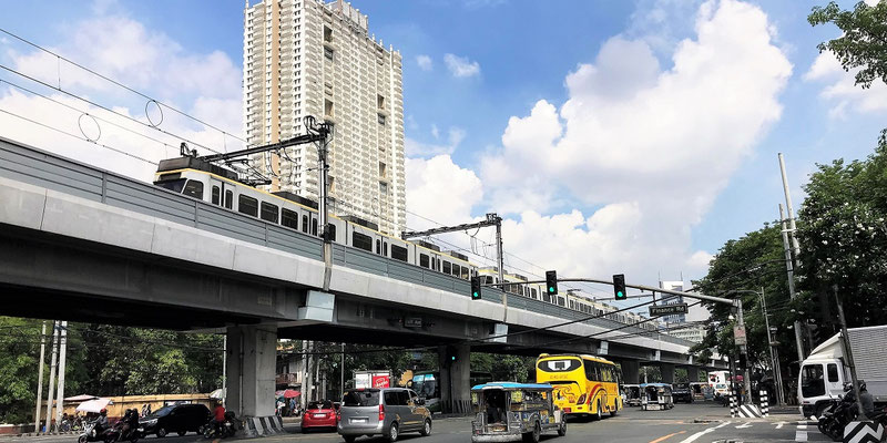 Taft Avenue and Light Railway Transit in Manila