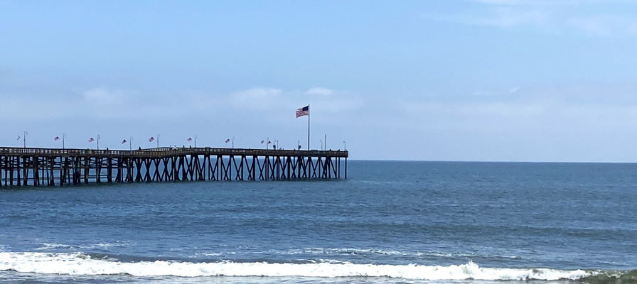 Ventura Boardwalk and Pacific Ocean, Ventura City, California, USA