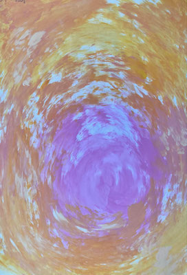 Bild 177: Flowing06_pfirsichgelb-rosa, Tempera, 70x100