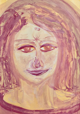 Bild 133: Hüterinnen-Archetypen_19_Momo, Tempera, 35x70